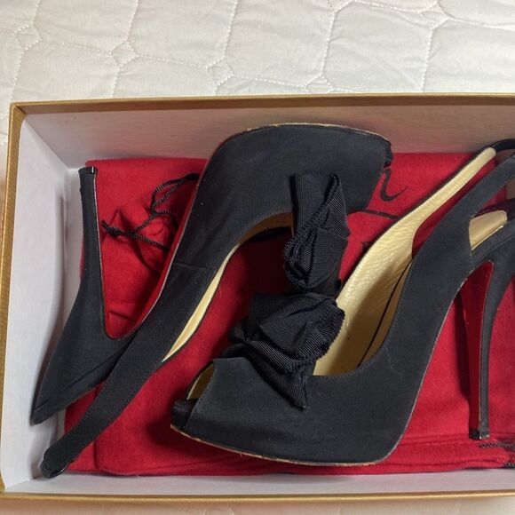 Christian Louboutin Black Patent Leather Stiletto Heels, US8 - Picture 8 of 10